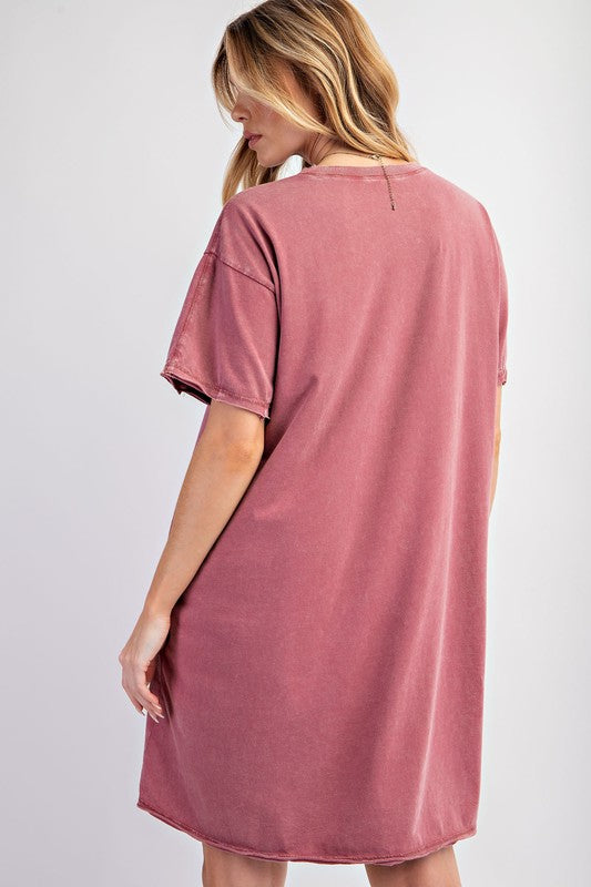 "Tabitha"  Mineral Washed Dress - The Katie Grace Boutique