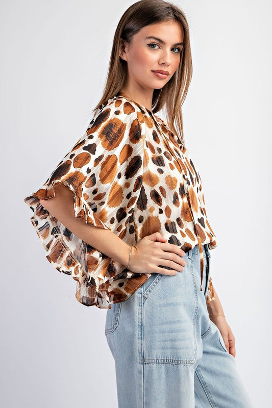 "Avery" Spotted Blouse (Copy) - The Katie Grace Boutique