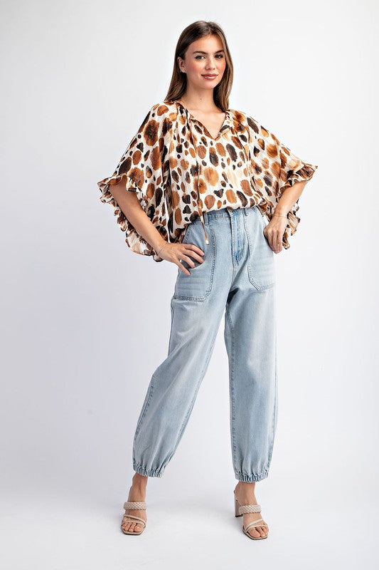 "Avery" Spotted Blouse (Copy) - The Katie Grace Boutique