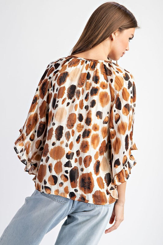 "Avery" Spotted Blouse (Copy) - The Katie Grace Boutique