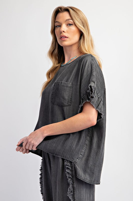 "Alicia" Tencel Blouse - The Katie Grace Boutique