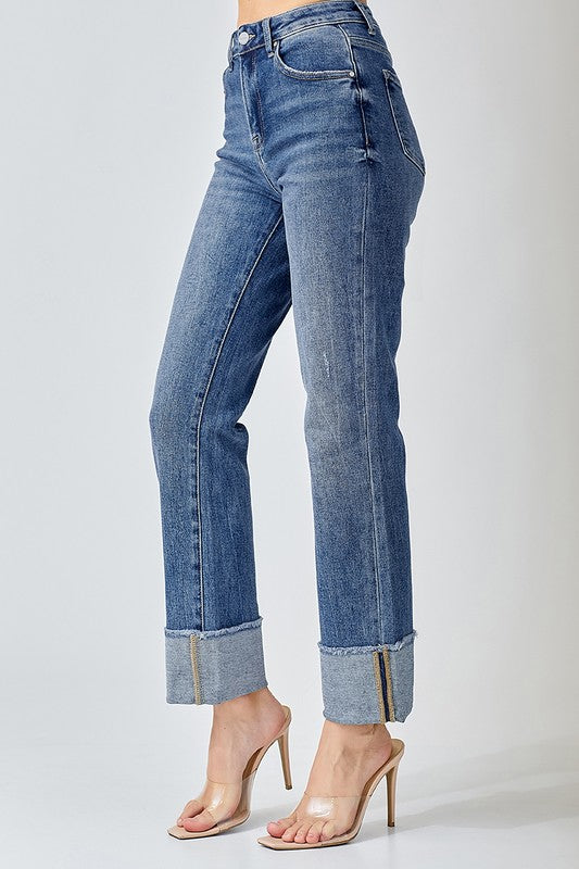 "Palmer" High Rise Cuffed Jeans - The Katie Grace Boutique