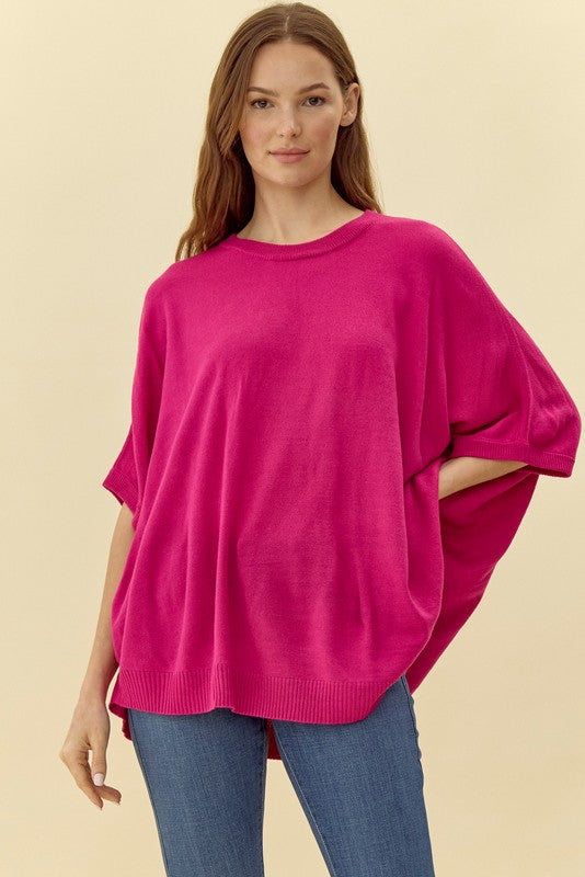 "Tessa" Half Sleeve Dolman Sweater - The Katie Grace Boutique