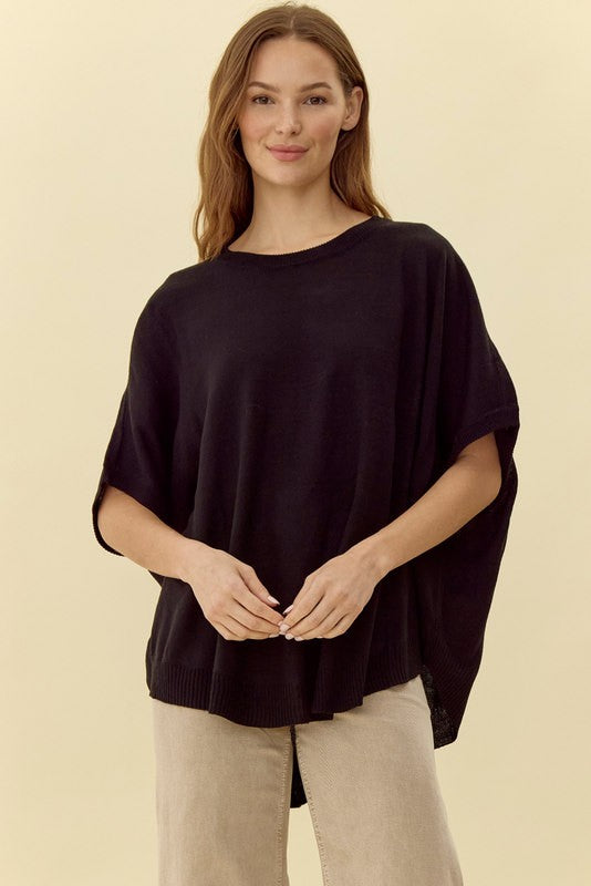 "Emilia" Dolman Sweater, Black