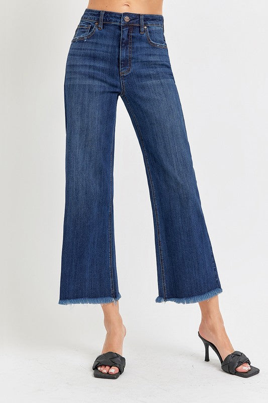 "Gia" Cropped Fray Hem Jeans - The Katie Grace Boutique