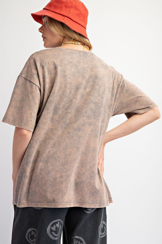 "Thea" Mineral Washed Tee - The Katie Grace Boutique