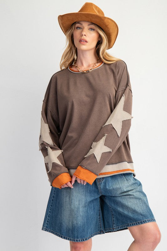 "Alivia" Star Applique' Top - The Katie Grace Boutique