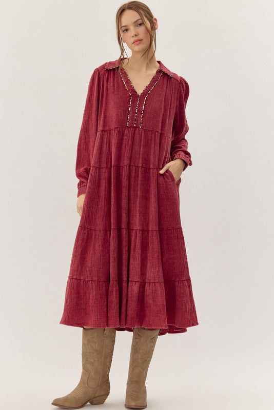 "Lydia" Mineral Washed Soft Cotton Dress - The Katie Grace Boutique