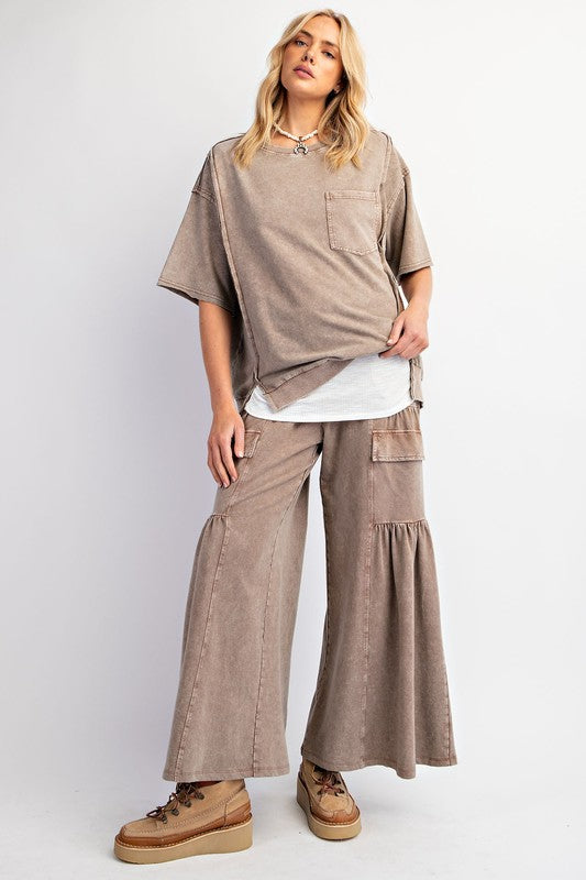 "Alice" Mineral Washed Separates, Mocha - The Katie Grace Boutique