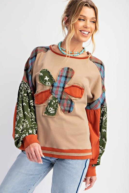 "Allison" Multi Media Pullover - The Katie Grace Boutique