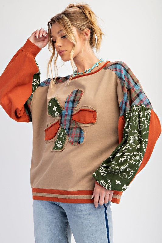 "Allison" Multi Media Pullover - The Katie Grace Boutique