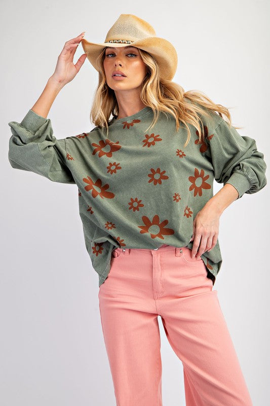 "Bianca" Mineral Washed Top - The Katie Grace Boutique