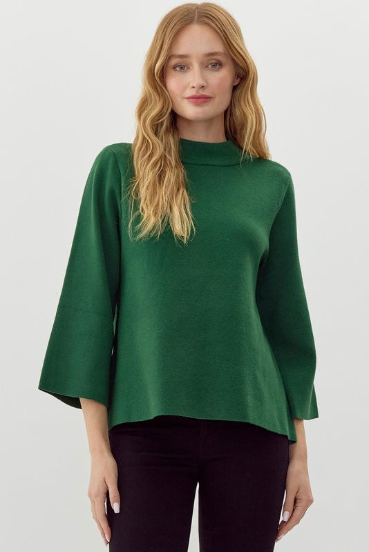 "Faith" Mock Neck Sweater - The Katie Grace Boutique