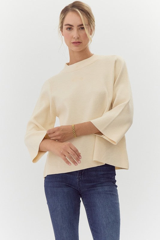 "Ellen" Bell Sleeve Sweater - The Katie Grace Boutique