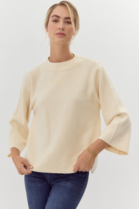 "Ellen" Bell Sleeve Sweater - The Katie Grace Boutique