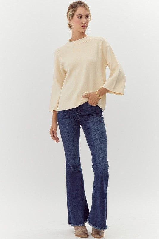 "Ellen" Bell Sleeve Sweater - The Katie Grace Boutique