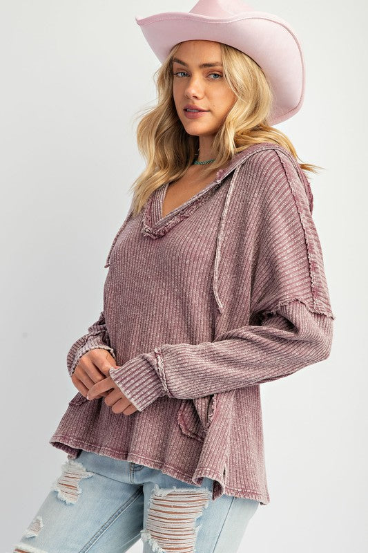 "Jamie" Slouchy Hooded Top - The Katie Grace Boutique