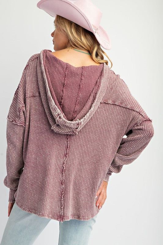 "Jamie" Slouchy Hooded Top - The Katie Grace Boutique