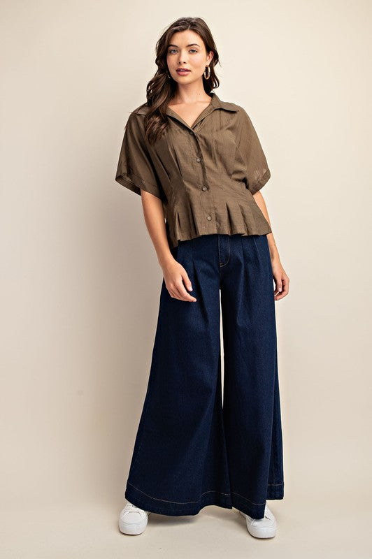 "Tulsi" Pleated Blouse - The Katie Grace Boutique