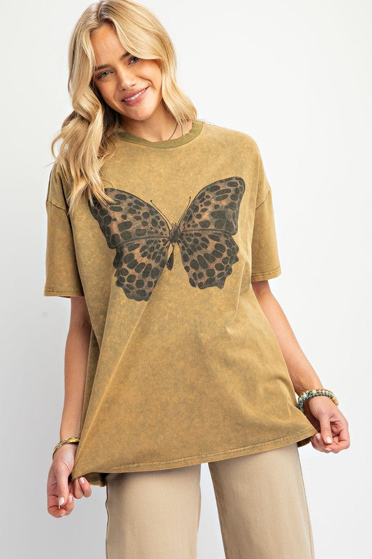 "Adrianne" Mineral Washed Butterfly Top - The Katie Grace Boutique