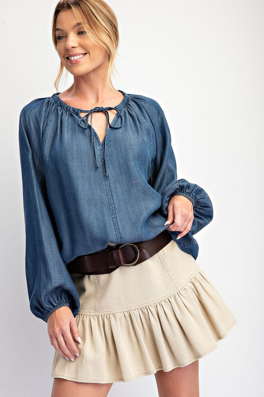 "Skylar" Tencel Blouse, 2 colors - The Katie Grace Boutique