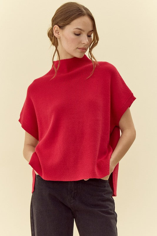 "Eve" Mock Neck Sweater - The Katie Grace Boutique