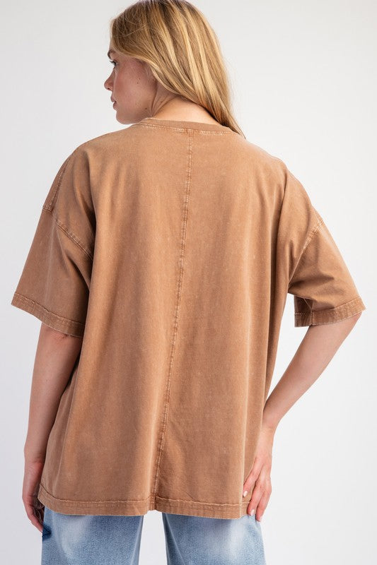 "Maeve" Mineral Washed Top - The Katie Grace Boutique