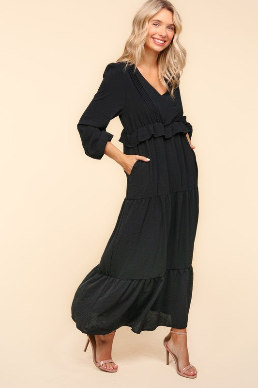 "Alexis" Pleated Maxi Dress - The Katie Grace Boutique