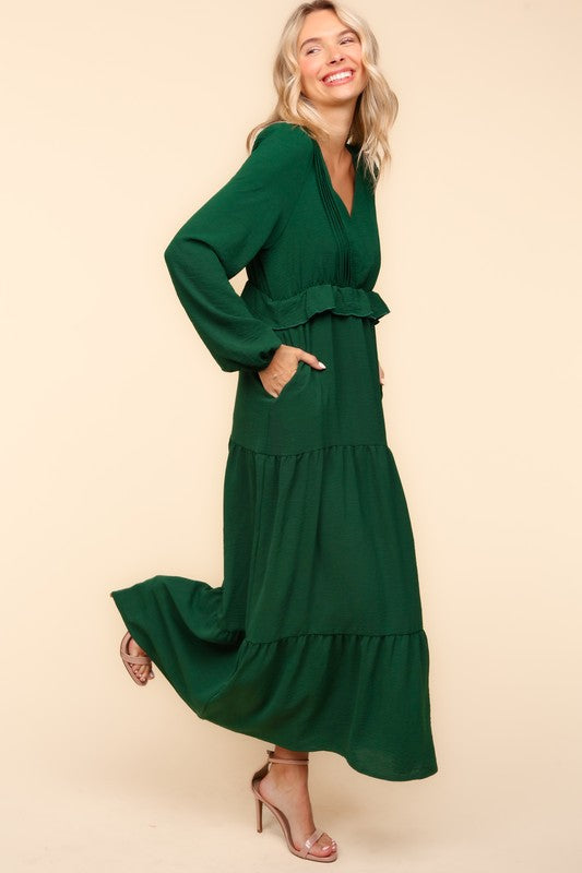 "Serena" Pleated Detail Maxi Dress - The Katie Grace Boutique