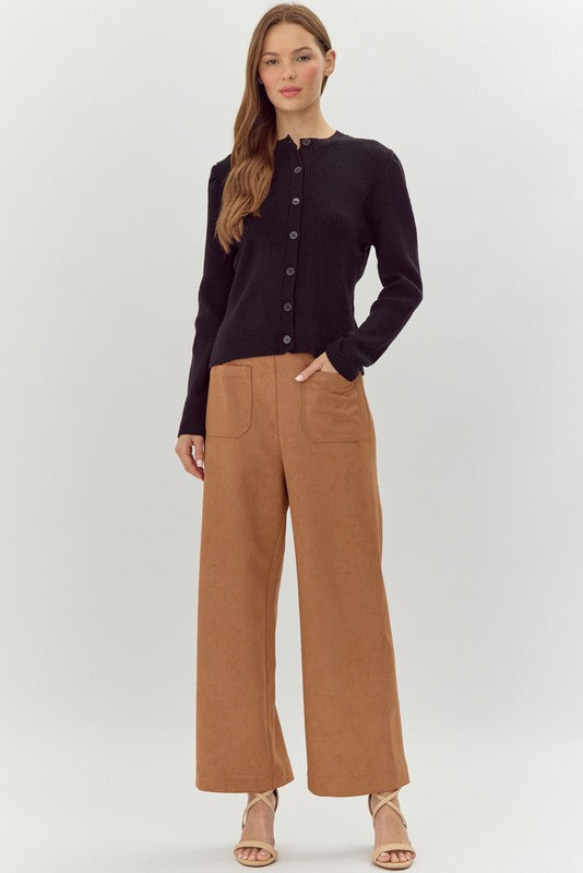 "Caroline" Suede Pants, Camel - The Katie Grace Boutique