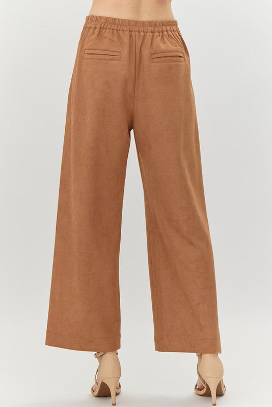 "Caroline" Suede Pants, Camel - The Katie Grace Boutique