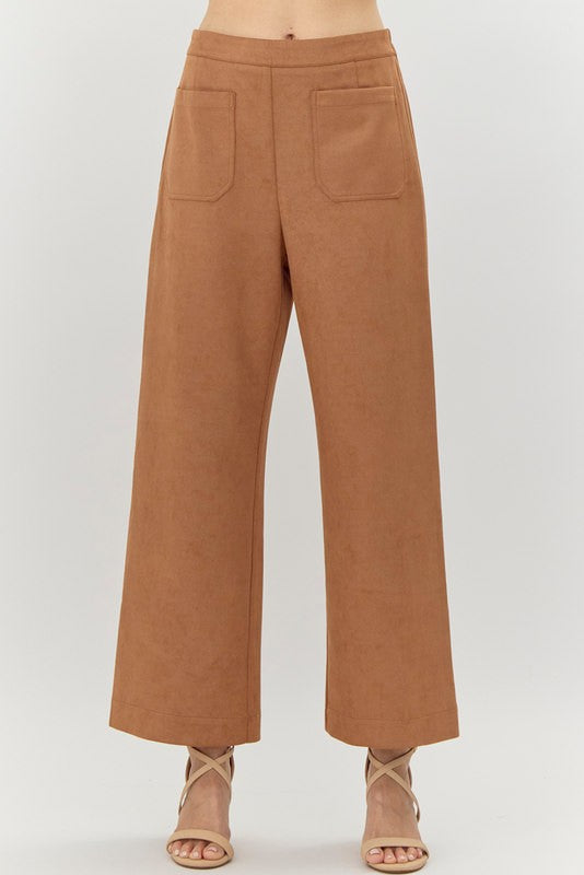 "Caroline" Suede Pants, Camel - The Katie Grace Boutique