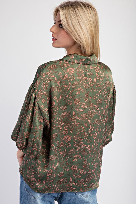 "Joanna" Satin Blouse