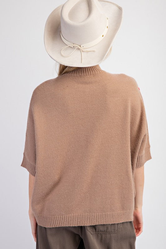 "Lorelei" Dolman Sweater, Mocha - The Katie Grace Boutique