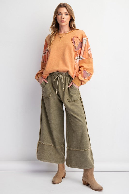 "Gabriella" Mineral Washed Pants, 3 colors - The Katie Grace Boutique