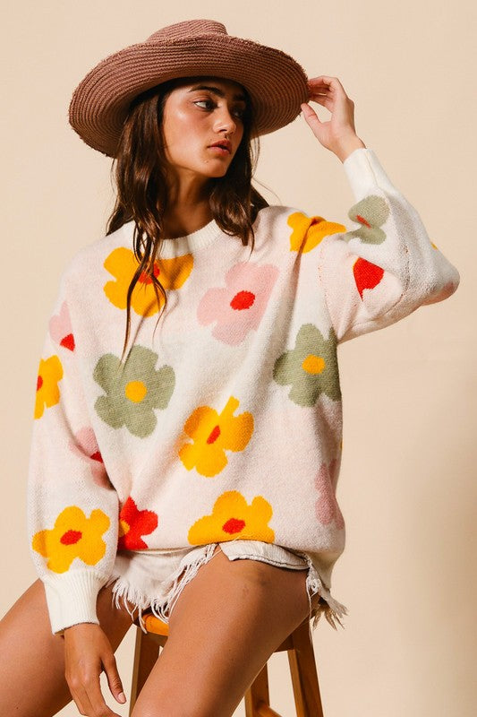 "Sunny" Floral Sweater