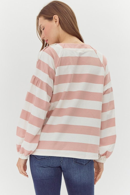 "Evie" Striped Top - The Katie Grace Boutique