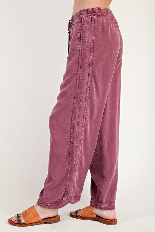 "Trista" Mineral Washed Tencel Pants - The Katie Grace Boutique