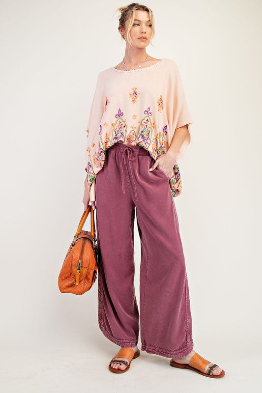 "Trista" Mineral Washed Tencel Pants - The Katie Grace Boutique