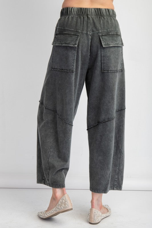 "Josie" Mineral Washed Barrel Pants, 2 colors - The Katie Grace Boutique