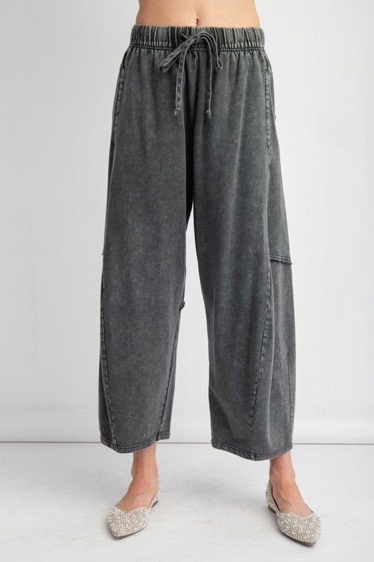 "Josie" Mineral Washed Barrel Pants, 2 colors - The Katie Grace Boutique