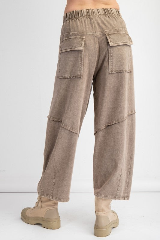 "Josie" Mineral Washed Barrel Pants, 2 colors - The Katie Grace Boutique