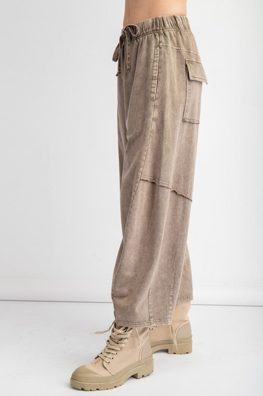 "Josie" Mineral Washed Barrel Pants, 2 colors - The Katie Grace Boutique