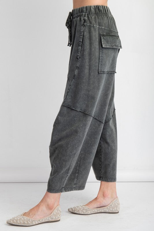 "Josie" Mineral Washed Barrel Pants, 2 colors - The Katie Grace Boutique