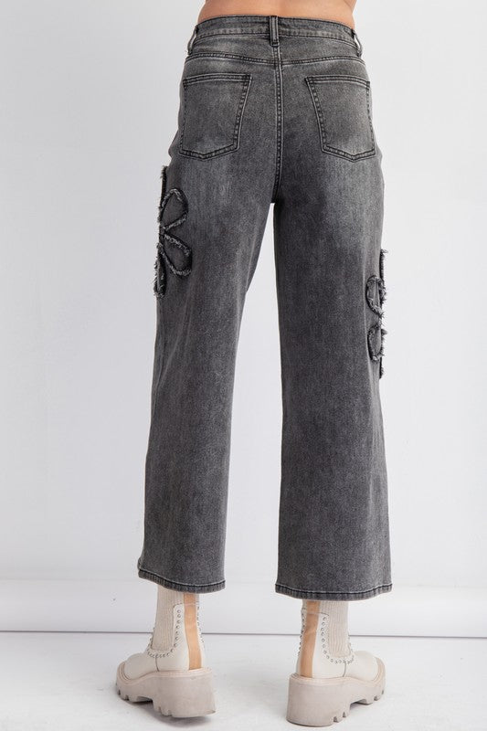 "Thea" Flower Patch Jeans - The Katie Grace Boutique