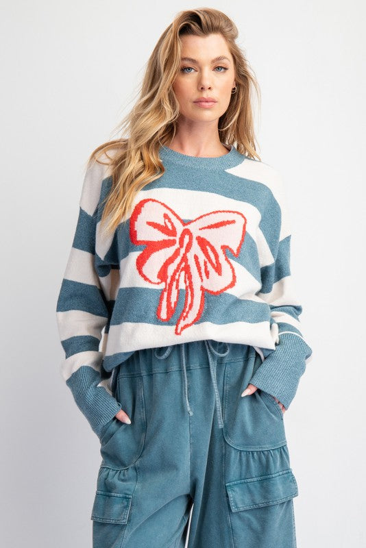 "Nichole" Striped Sweater - The Katie Grace Boutique