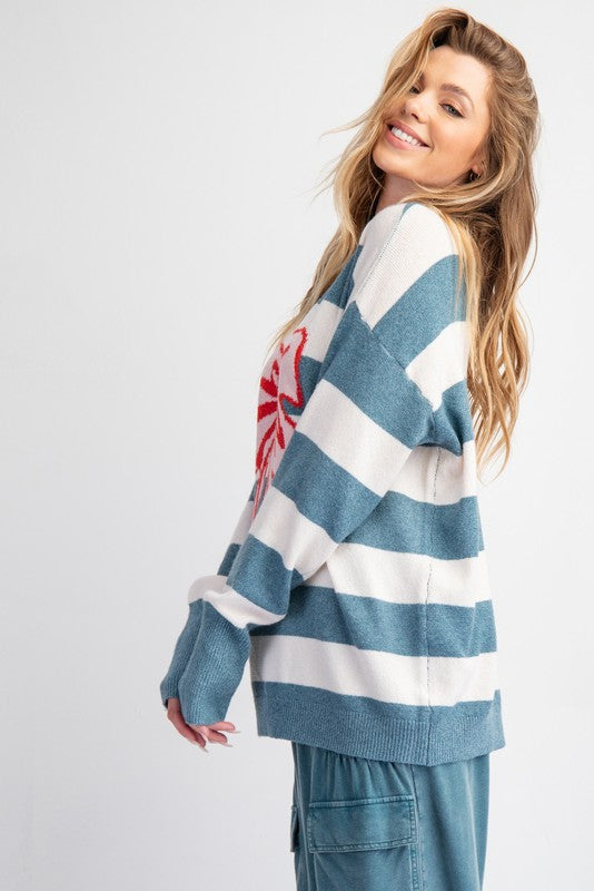 "Nichole" Striped Sweater - The Katie Grace Boutique