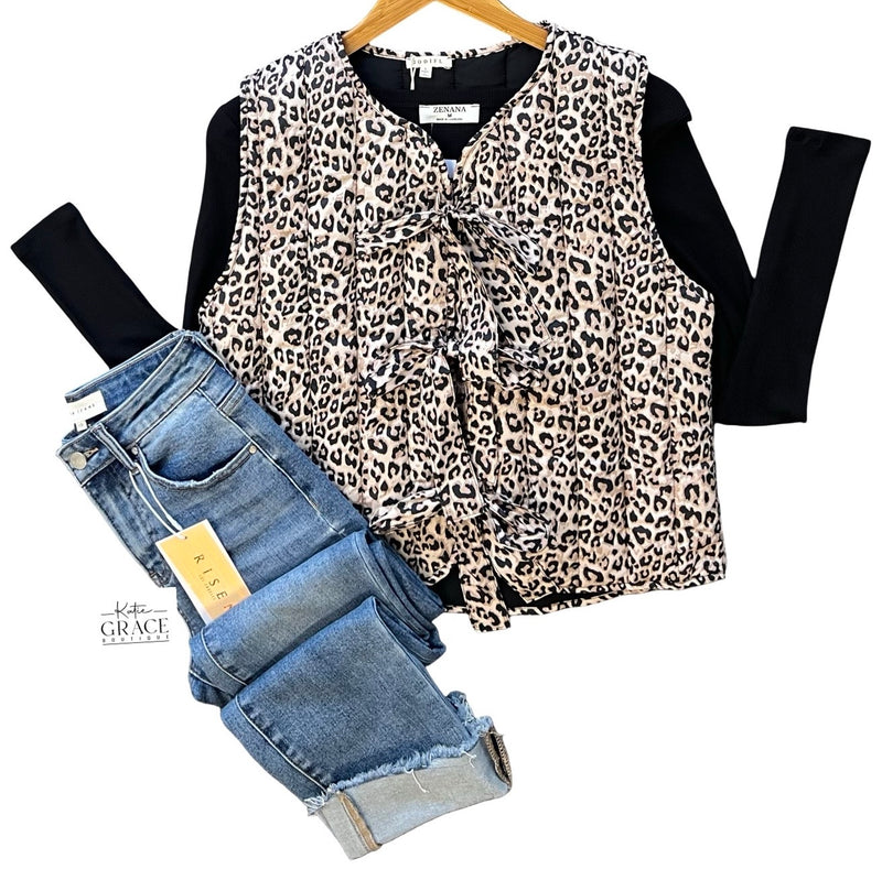 "Brianna" Leopard Vest - The Katie Grace Boutique