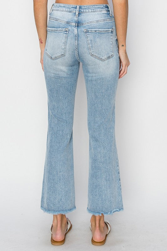 "Nikki" High Rise Straight Crop Jeans - The Katie Grace Boutique