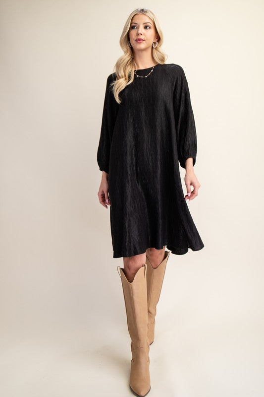 "Amy" Textured Dress - The Katie Grace Boutique